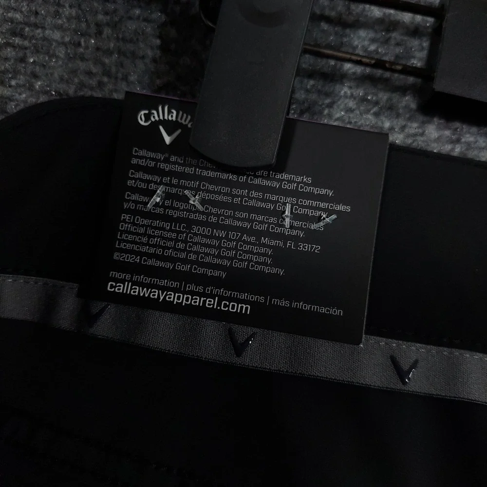 Callaway Golf Pants Men 38x32 Caviar Black Stretch Waistband CGBSE0T3 NEW
